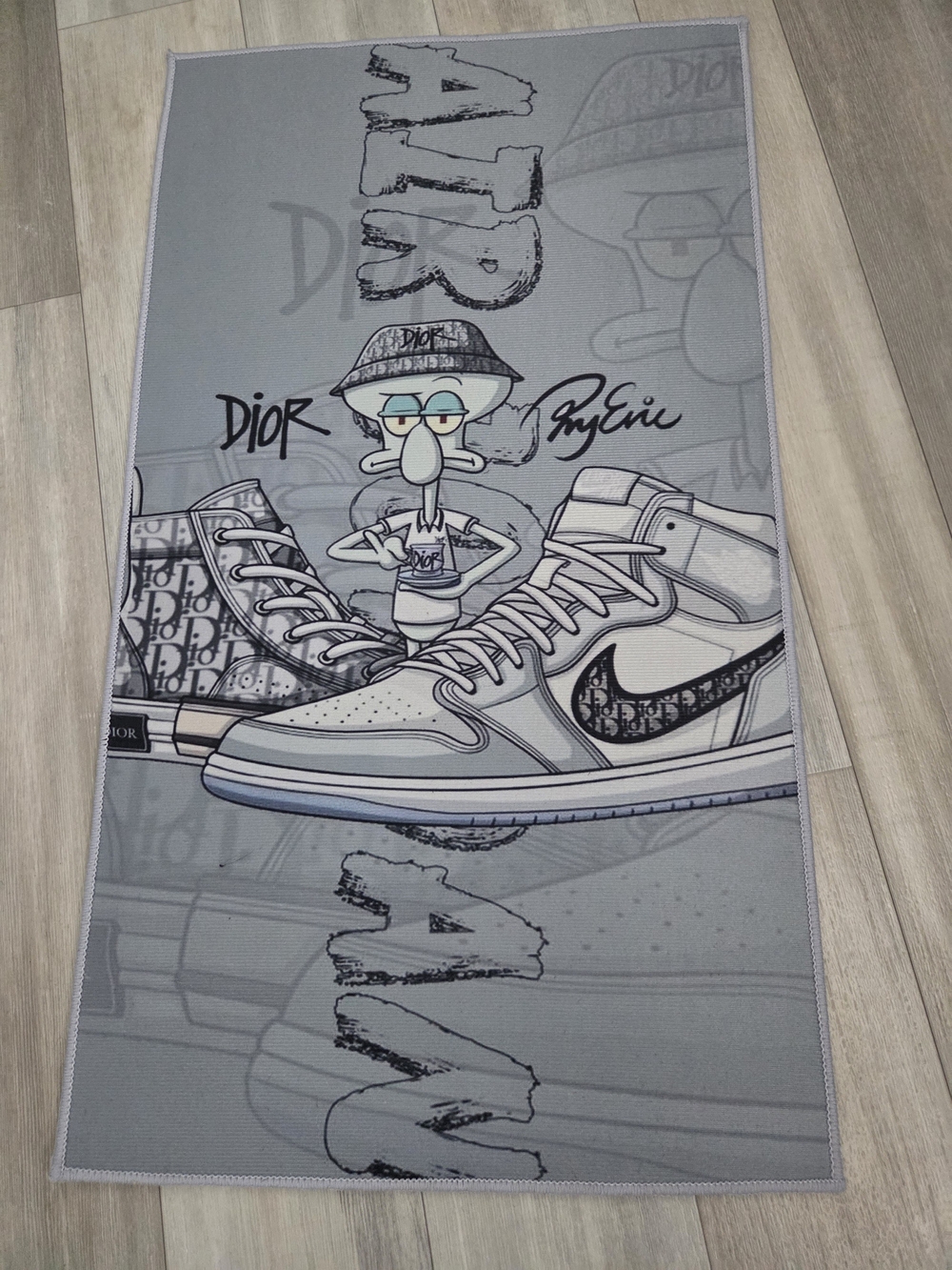 New Bape Graphic Sneaker Rug/ Wall Art BAPE — Light Gray